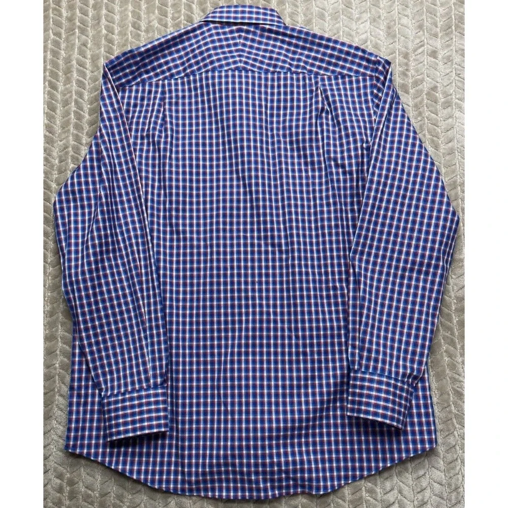 Charles Tyrwhitt Mens L Blue Plaid Weekend‎ Non-Iron Classic Fit Shirt - Picture 9 of 12